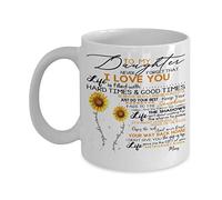 Taza Girasol Para Mi Hija: Nunca Olvides Que Te Amo. Mug Personalizada Tazas De Café Cerámica Para Cocina Oficina Hogar 330Ml
