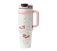 Taza grande con asa y paja, vasos aislados con asa y paja - Tazas de viaje reutilizables aisladas | Taza aislada de 1000 ml con paja, botella de fuga de interruptor de agua para la bebida caliente