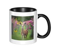 Taza grande de cerámica de dos tonos, una hermosa taza clásica de ciervo, adecuada para la oficina y el ocio en casa, apta para microondas