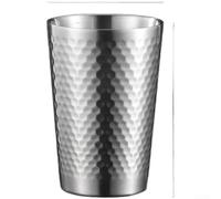 Taza gruesa de acero inoxidable martillada de doble capa con sello al vacío para una retención prolongada del frío caliente en varios ajustes (D)