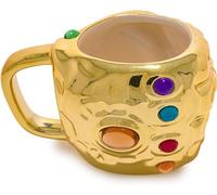 Taza Guantelete del Infinito Avengers - Taza Cerámica Oficial, Pintura Dorada con Piedras del Infinito