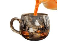 Taza Halloween Temática | Suministros y Vasos Bebidas | Vasos de Vidrio para Café con Diseño del Sendero Embrujado | , latte, té, agua con hielo, cerveza, encimera de la cocina, el apartamento y el re