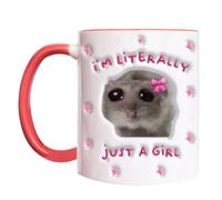 Taza Hámster triste - Ceramic, 3.15x3.15x3.74 pulgadas, taza de café Cute Animal Design | Drinkware de cerámica impresa resistente al calor para uso diario, taza de bebidas para café, té, latte, leche