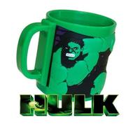 Taza Hulk 3D Marvel - Taza de Plástico Verde para Fans, Regalo Original, Diseño Realista Superhéroes