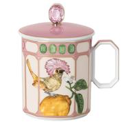 Taza Idyllia, Porcelana, Motivo de impresión de cristal, mosquero, Rosa OS