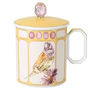 Taza Idyllia, Porcelana, Motivo de impresión de cristal, pinzón, Amarilla OS