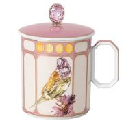 Taza Idyllia, Porcelana, Motivo de impresión de cristal, pinzón, Rosa OS