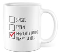 Taza individual con texto - regalo individual, toma, citas mentales, Harry Styles, taza de café de 330 ml, de cerámica, humor divertido, perdonar amigos taza de café