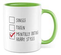 Taza individual con texto - regalo individual, toma, citas mentales, Harry Styles, taza de café de 330 ml, de cerámica, humor divertido, perdonar amigos taza de café