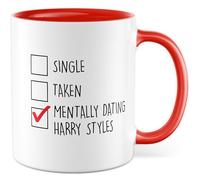 Taza individual con texto - regalo individual, toma, citas mentales, Harry Styles, taza de café de 330 ml, de cerámica, humor divertido, perdonar amigos taza de café