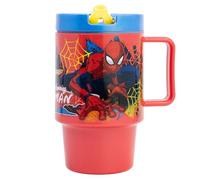 Taza infantil de plástico con tapa de 530 ml de Spiderman