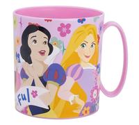 Taza infantil de plástico reutilizable para microondas de 390 ml de Princesas - Disney