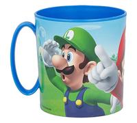 Taza infantil de plástico reutilizable para microondas de 390 ml de Super Mario