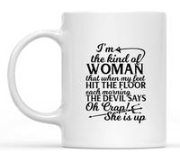 Taza inspiradora divertida "Oh Crap She is Up" para mujeres, tazas de café, taza de café novedosa, taza de té de cerámica con impresión de doble cara para mamá, papá, amigo, esposa, esposo, 11 oz