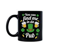 Taza irlandesa para el día de San Patricio, con texto en inglés "You Can Find Me In Da Pub, taza de café divertida de 325 ml, taza de cerámica novedosa, B01