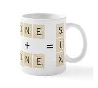 Taza Juego De Ortografía Uno + Uno = Seis Mug Cerámica Taza De Cerámica Elegante Tazas De Café Para Desayuno Regalo Hogar 330Ml
