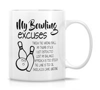 Taza Jugador De Bolos Mis Excusas Para Jugar A Los Bolos Resistente Taza Te Vintage Mug Coffee Para Recuerdos Leche Oficina