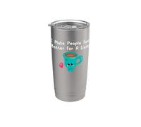 Taza Kawaii con cita de terapeuta de té I Make People Feel Better Vaso térmico de acero inoxidable de doble pared