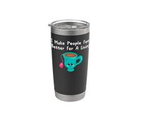 Taza Kawaii con cita de terapeuta de té I Make People Feel Better Vaso térmico de acero inoxidable de doble pared