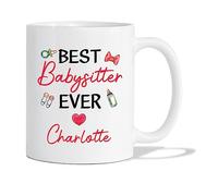 Taza La Mejor Niñera Blanca De La Historia Taza De Cerámica Personalizada Tazas De Café Únicas Coffee Mug Regalo Para Oficina Hogar 330Ml