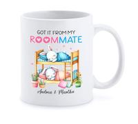 Taza Lo Obtuve De Mi Compañero De Piso. Coffee Mug Personalizada Tazas De Café Premium Taza De Cerámica Para Cocina Regalo Hogar 330Ml