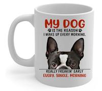 Taza Loves out Black White Terrier Es La Razón Por La Que Me Levanto Cada Mañana Tazas De Café Personalizada Mug Únicas Para Desayuno Hogar Regalo 330Ml