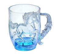 Taza luminosa de caballo activada por agua con LED, que cambia de color, vasos luminosos para niños y adultos, divertido vidrio novedoso para , escuela, oficina, apartamento y bar