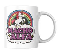 Taza Macho Alfa Divertida con Unicornio y Arcoíris - Regalo Original para Hombres con Humor, Taza de Café para Parejas, Amigos, Oficina, Idea de Cumpleaños Chistosa Pride