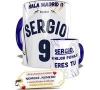 Taza Madrid Personalizada Fútbol Nombre Número Y Dedicatoria , Regalo Para Profesores Dia Del Padre Original Amigo Invisible Cumpleaños Para Aficionados De Equipos Apta Microondas Té Café Desayuno