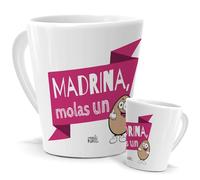 Taza Madrina | Madrina Molas Un Huevo | Regalo Original Persona Especial | Frases Divertidas Cumpleaños| Regalos Familia Navidad | Taza Para Café, Té e Infusión | 350 ML
