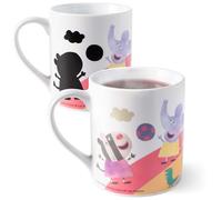 Taza mágica Peppa Pig, cambio de color a 40 grados, 230 ml, blanca | Taza termosensible de cerámica que revela el motivo de Peppa Pig al llenarla con bebida caliente, 230 ml, con asa