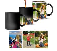 Taza mágica personalizada con foto - Taza personalizada que cambia el calor con tu propia foto y texto - Taza de café con revelación de color - Regalo único para cumpleaños, Navidad, bodas - Cerámica