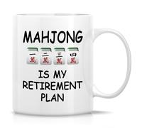 Taza Mahjong - Mahjong Es Mi Plan De Jubilación Vintage Taza De Cerámica Diseño Mug Para Té Recuerdos Familiare