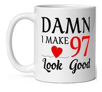 Taza Maldita Sea, Hago Que 97 Se Vea Bien. Coffee Mug Premium Taza De Cerámica Personalizada Tazas Para Hogar Cocina Desayuno 330Ml