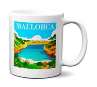 Taza Mallorca - Regalo Original para Viajeros Islas Baleares - Taza para Desayuno 330 ml