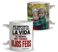 Taza Mama / Papa Personalizada con Foto. Detalles Dia de la Madre. Dia del Padre Regalos. Regalos para Mama Original. Apta para Lavavajillas. Taza 330ml Color Interior a elegir. Hijos Feos con Foto