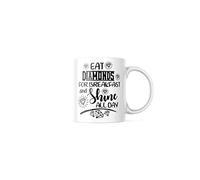 Taza Mangez Des Diamants Au Petit-Déjeuner Et Brillez Toute La Journée ! Personalizada Taza Desayuno Diseño Taza De Porcelana Para Leche Espresso Decorar