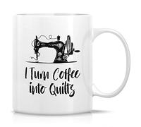 Taza Me Convierto En Quilts, Costura, Costura, Acolchado Taza De Cerámica Personalizada Tazas De Café Funny Para Oficina Desayuno Cocina 330Ml