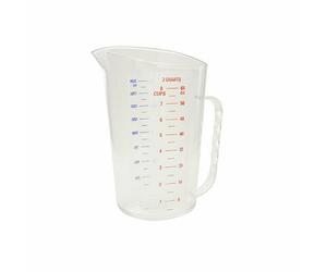 Taza medidora, 2 cuartos de galón (2 litros), 7-3/8 pulgadas de largo x 6-7