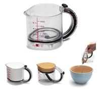 Taza medidora ajustable 4-en-1 Taza medidora multifuncional con base de sello de estilo raspador