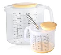 Taza medidora con tapa taza medidora de 2 5 l con asa mezcla a prueba de salpicaduras y cuencos con escala transparen