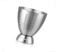 Taza medidora de acero inoxidable 304 de alta calidad con forma de huevo con escala transparente para hornear cócteles y uso en la cocina, capacidad de 180 ml