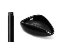 Taza medidora de cerámica con base de silicona antideslizante con borde liso y botella de pulverización de precisión para una dosificación constante (negro)