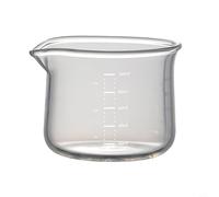 Taza medidora de espresso de 100 ml con escala transparente en oz/ml, vaso de café de vidrio de boquilla única para espresso, espuma de leche, aderezo de ensalada - Resistente al calor