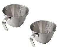 Taza medidora de espresso, taza de chupitos Expresso con boquillas dobles, taza de vertido de espresso de acero inoxidable con marcas de 1 onza, 1.5 onzas, 2 onzas, 2.5 onzas, 3 onzas, paquete de 2