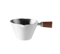 Taza medidora de espresso, tazas de espresso de acero inoxidable, tazas de acero inoxidable con pico doble en V, mango de madera y escala para preparar café, postres y cócteles