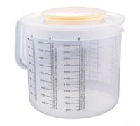 Taza medidora de plástico de 2,5 L con tapa, jarra mezcladora de gran capacidad con marcas claras para harina y azúcar, ideal para hornear y preparar alimentos en la cocina
