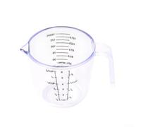 Taza medidora de plástico transparente con doble escala para hornear y cocinar, material ABS seguro para alimentos, con boquilla de vertido y asa, herramienta de cocina fácil de limpiar, 150 ml, 300