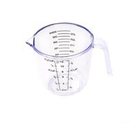Taza medidora de plástico transparente con doble escala para hornear y cocinar, material ABS seguro para alimentos, con boquilla de vertido y asa, herramienta de cocina fácil de limpiar, 150 ml, 300