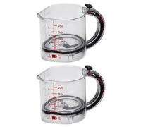 Taza medidora de vidrio ajustable con asa, recipiente medidor 4 en 1 multifuncional, herramienta de cocina fácil de leer para hornear, mezclar café y uso en horno precalentado